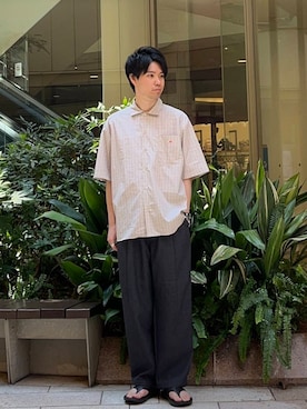 「ダントン」｜真鍋　嘉淳さん（メンズ・181cm）の夏コーディネート