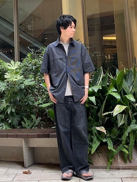 「アイテム（サンダル）」を使った、真鍋　嘉淳さん（メンズ・181cm）の夏コーディネート