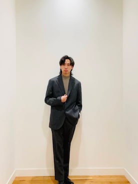 「アイテム（スーツジャケット）」を使った、多田　宗司さん（メンズ・172cm）の冬コーディネート