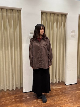 「URBAN RESEARCH（アーバンリサーチ）のスエードライクルーズシャツ（シャツ/ブラウス）」を使った、莉緒さん（レディース・163cm）の秋コーディネート