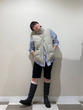 「アイテム（ダウンベスト）」を使った、URたかやまさん（レディース・163cm）の秋コーディネート