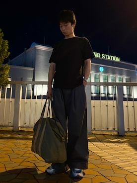 「アイテム（ボストンバッグ）」を使った、gen092さん（メンズ・173cm）の夏コーディネート