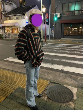 「SPINNS（スピンズ）のアイテム（ハンチング/ベレー帽）」を使った、cabecabe219さん（メンズ・180cm）の冬コーディネート