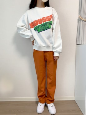 あさんの「MOUSSY ROUNDED LOGO プルオーバー」を使ったコーディネート