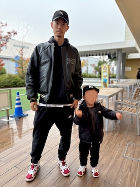 「アイテム（スタジャン）」を使った、TA-TIさん（メンズ・180cm）の秋コーディネート