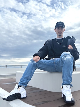 「アイテム（キャップ）」を使った、TA-TIさん（メンズ・180cm）の冬コーディネート