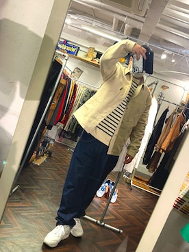 「Le LABOUREUR（ラブルール）のアイテム」を使った、おかわり特盛さん（メンズ・176cm）の春コーディネート