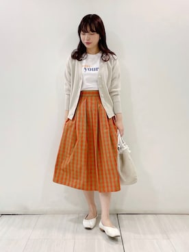 「タフタスカート」｜「アイテム（その他）」を使った、asaさん（レディース・154cm）の春コーディネート