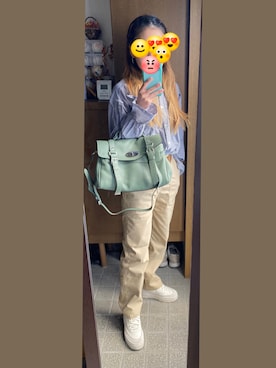 「Mulberry（マルベリー）のアイテム」を使った、ジュンコさん（レディース・156cm）の春コーディネート