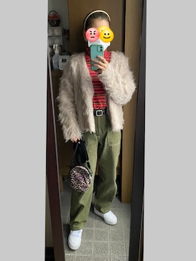 「green label relaxing（グリーンレーベルリラクシング）のアイテム（ピアス（両耳用））」を使った、ジュンコさん（レディース・156cm）の冬コーディネート