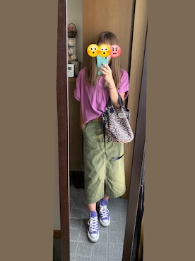 「STRAWBERRY-FIELDS（ストロベリーフィールズ）のアイテム（スカート）」を使った、ジュンコさん（レディース・156cm）の夏コーディネート