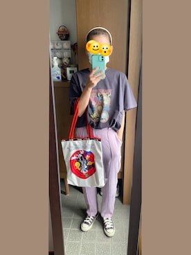 「アイテム（カチューシャ）」を使った、ジュンコさん（レディース・156cm）の夏コーディネート