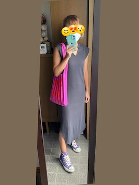 「コンバース ハイカット」｜「アイテム（ワンピース/ドレス）」を使った、ジュンコさん（レディース・156cm）の夏コーディネート
