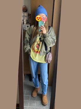 「Disney SERIES CREATED by MOUSSY（ディズニーシリーズクリエイテッドバイマウジー）のアイテム」を使った、ジュンコさん（レディース・156cm）の冬コーディネート