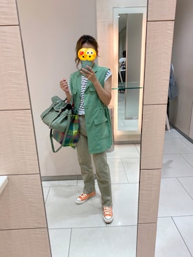 「Mulberry（マルベリー）のアイテム」を使った、ジュンコさん（レディース・156cm）の夏コーディネート