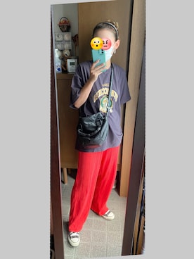 「アイテム（カチューシャ）」を使った、ジュンコさん（レディース・156cm）の夏コーディネート