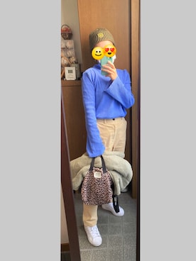 「adidas by Stella McCartney（アディダスバイステラマッカートニー）のアイテム（帽子）」を使った、ジュンコさん（レディース・156cm）の冬コーディネート