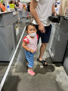 「BRANSHES（ブランシェス）のアイテム（パンツ）」を使った、ジュンコさん（レディース・156cm）の夏コーディネート