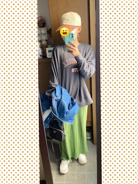 「カラー×コーデ」｜「アイテム（デニムジャケット）」を使った、ジュンコさん（レディース・156cm）の秋コーディネート