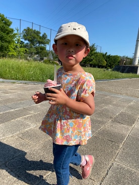 「BREEZE（ブリーズ）のアイテム（チュニック）」を使った、ジュンコさん（レディース・156cm）の夏コーディネート