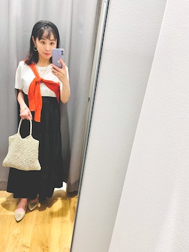 「SUGAR BISKET（シュガービスケット）のアイテム（スカート）」を使った、nishikei327さん（レディース・153cm）の夏コーディネート