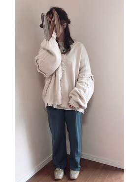 「アプレジュール」｜「アイテム（ニット/セーター）」を使った、ぽちゃこさん（レディース・157cm）の冬コーディネート