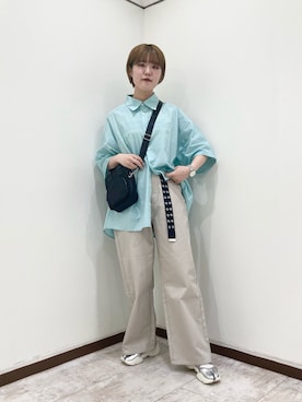「PBLIM（ページボーイリム）のPAGEBOYLIM/カツラギスケーターパンツ（その他パンツ）」を使った、yamaさん（レディース・160cm）の春コーディネート