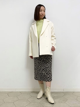 「153cm」｜「アイテム（ステンカラーコート）」を使った、yurinaさん（レディース・153cm）の秋コーディネート