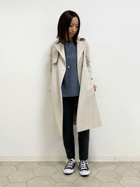 「153cm」｜「アイテム（トレンチコート）」を使った、yurinaさん（レディース・153cm）の春コーディネート
