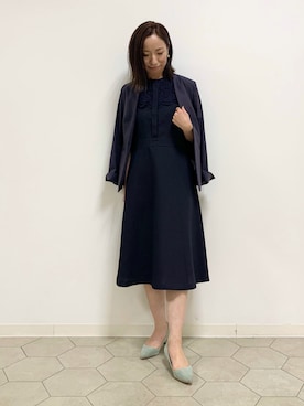 「153cm」｜「アイテム（ノーカラージャケット）」を使った、yurinaさん（レディース・153cm）の夏コーディネート