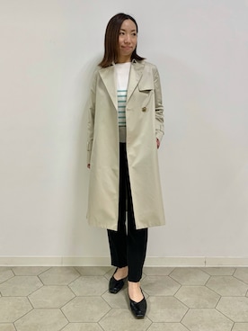 「153cm」｜「アイテム（トレンチコート）」を使った、yurinaさん（レディース・153cm）の冬コーディネート