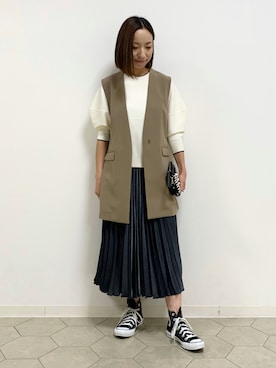 「袖ボリューム」｜「アイテム（その他）」を使った、yurinaさん（レディース・153cm）の秋コーディネート