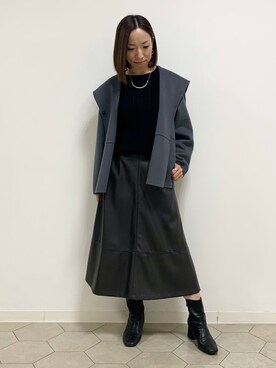 「153cm」｜「アイテム（その他アウター）」を使った、yurinaさん（レディース・153cm）の秋コーディネート
