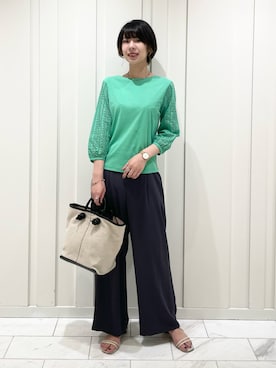 「ウエストゴム」｜「アイテム（その他）」を使った、cotaniさん（レディース・162cm）の秋コーディネート