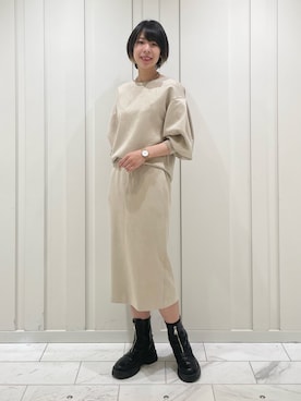 「袖ボリューム」｜「アイテム（その他）」を使った、cotaniさん（レディース・162cm）の秋コーディネート