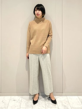 「カシミヤ」｜「アイテム（その他）」を使った、cotaniさん（レディース・162cm）の秋コーディネート