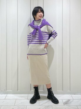 「肩掛け」｜「アイテム（その他）」を使った、cotaniさん（レディース・162cm）の秋コーディネート