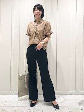 「袖ボリューム」｜「アイテム（その他）」を使った、cotaniさん（レディース・162cm）の秋コーディネート