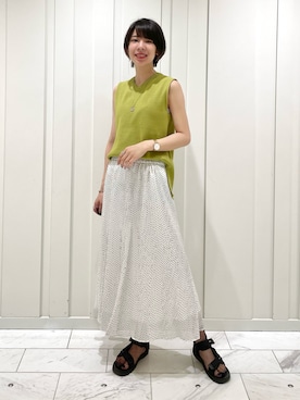 「イエローコーデ」｜「アイテム（その他）」を使った、cotaniさん（レディース・162cm）の秋コーディネート