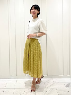 「マスタード」｜「アイテム（その他）」を使った、cotaniさん（レディース・162cm）の秋コーディネート
