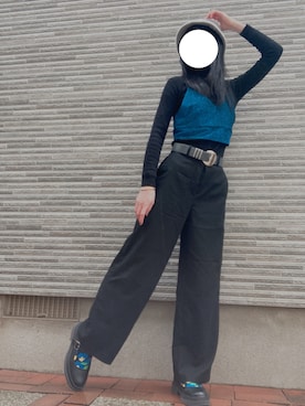 「ジーナシス」｜「アイテム（キャミソール）」を使った、ナラさん（レディース・163cm）の冬コーディネート