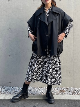 「crie conforto（クリーコンフォルト）のアイテム（ジャケット/アウター）」を使った、makiさん（レディース・166cm）の春コーディネート