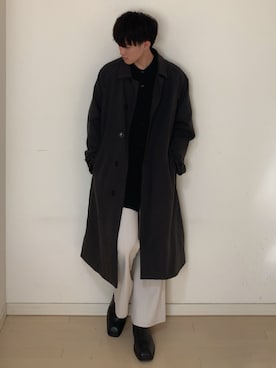 「GUコーデ」｜「アイテム（ステンカラーコート）」を使った、Mugくん【きれいめカジュアル】さん（メンズ・170cm）の冬コーディネート