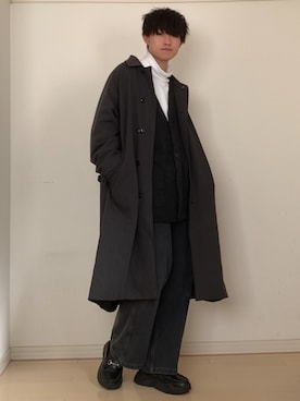 「GUコーデ」｜「アイテム（ステンカラーコート）」を使った、Mugくん【きれいめカジュアル】さん（メンズ・170cm）の冬コーディネート