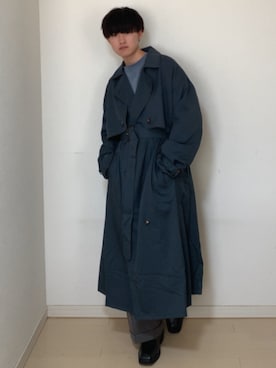 「LILL」｜「アイテム（トレンチコート）」を使った、Mugくん【きれいめカジュアル】さん（メンズ・170cm）の冬コーディネート