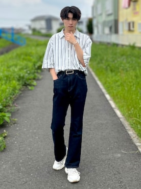 「SVEC（シュベック）のアイテム（スニーカー）」を使った、Mugくん【きれいめカジュアル】さん（メンズ・170cm）の夏コーディネート