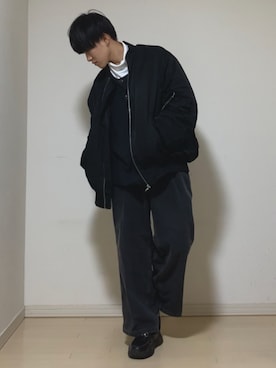 「アイテム（MA-1）」を使った、Mugくん【きれいめカジュアル】さん（メンズ・170cm）の冬コーディネート