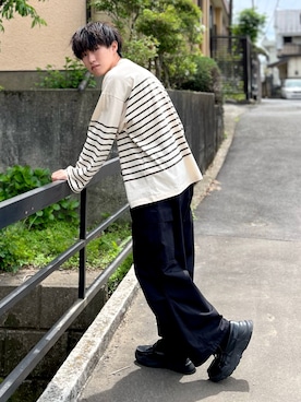 「ローファー」｜「アイテム（スニーカー）」を使った、Mugくん【きれいめカジュアル】さん（メンズ・170cm）の春コーディネート
