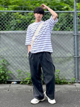 「SVEC（シュベック）のアイテム（スニーカー）」を使った、Mugくん【きれいめカジュアル】さん（メンズ・170cm）の夏コーディネート