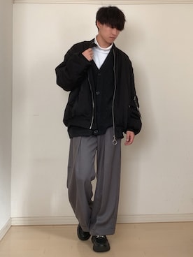 「アイテム（MA-1）」を使った、Mugくん【きれいめカジュアル】さん（メンズ・170cm）の冬コーディネート